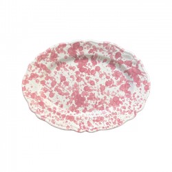 Plat Ovale 32 cm Points Rose