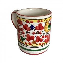 Mug Red flowers and bird
