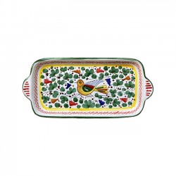 Plat 28 cm Oiseau Fleurs Vert