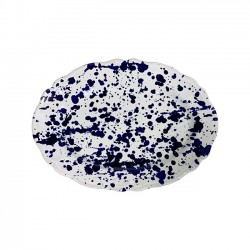 Plat Ovale 32 cm Points Bleu