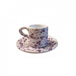 Coffee cup with purple dots
