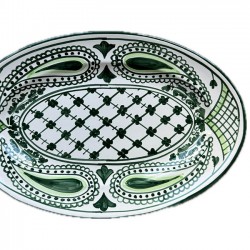 Plat Ovale Bandana 25cm Vert