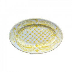 Plat Ovale Bandana 25cm Jaune