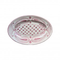 Plat Ovale Bandana 25cm Rose