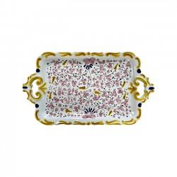 Tray 44 cm with Pink flowers