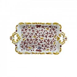 Plateau 44 cm Deruta Bordeaux