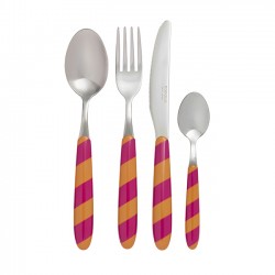 Set de 4 couverts rayures ocre
