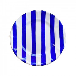 Assiette 21 cm Rayure Bleue...