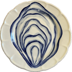 Assiette 25,5 cm Huitre Bleu