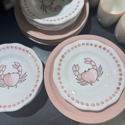 Assiette 16 cm Crabe Rose