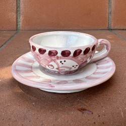Coffee cup with pink fish